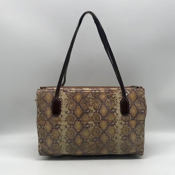 HOBO Friar Leather Python Embossed Shoulder Bag - Picture 2 of 12